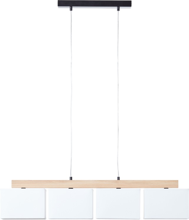 Brilliant Pendelleuchte »Rayan« E27 1 Stk. Stoffschirme, H 113 cm, B 95 cm, 4 x E27, eiche geölt/weiss