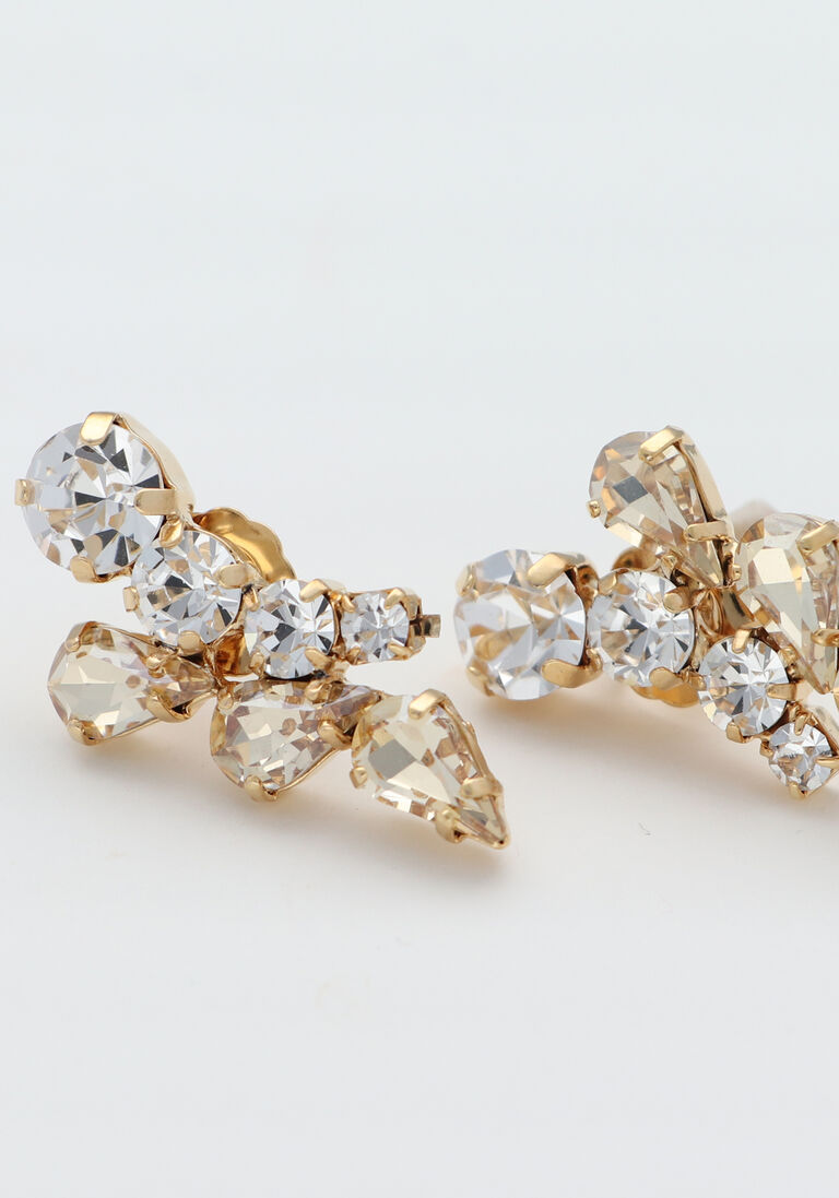 gouden lott. gioielli oorbellen ce sw earpin two rows