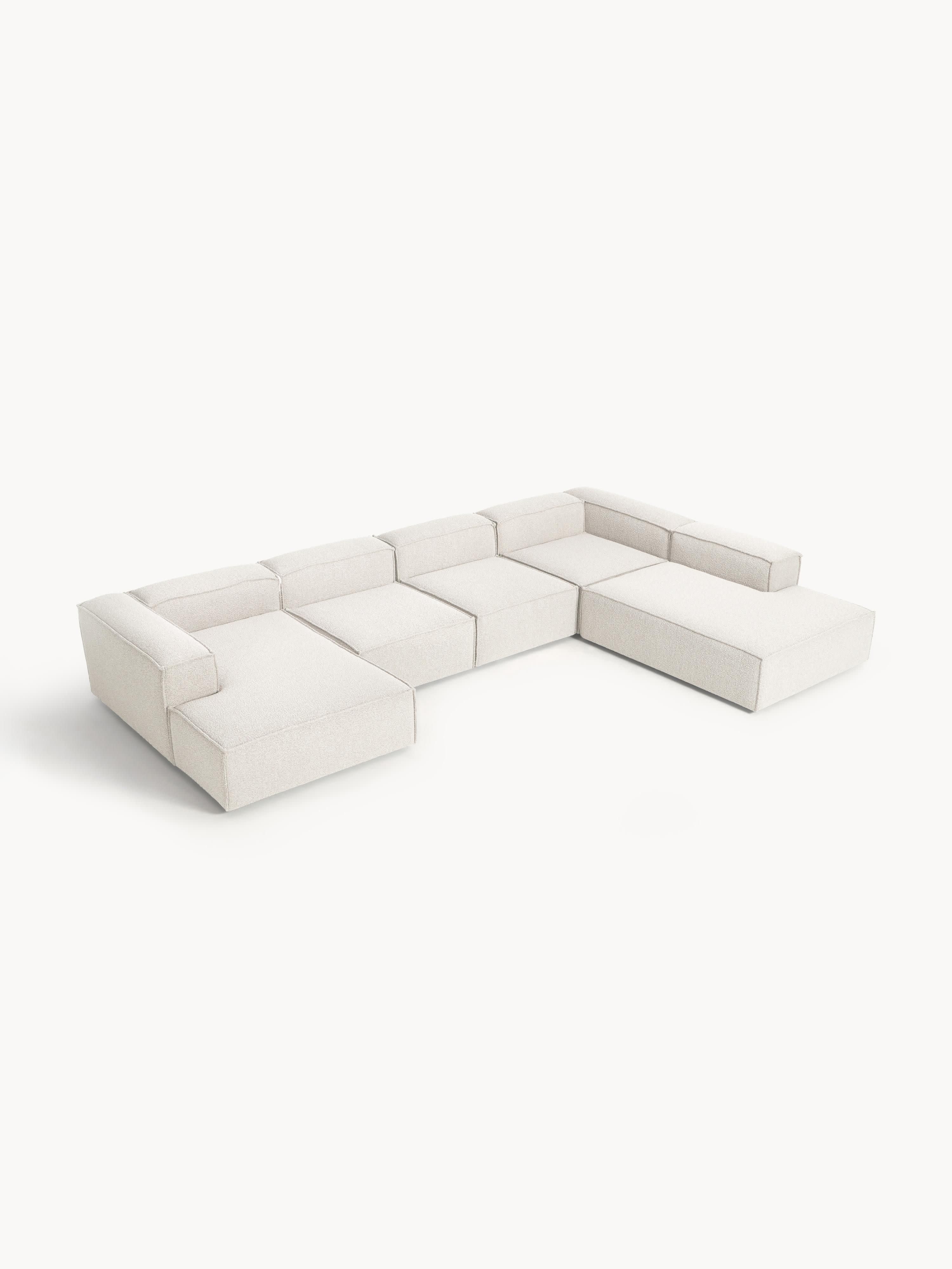 Modulaire U-bank Lennon uit bouclé