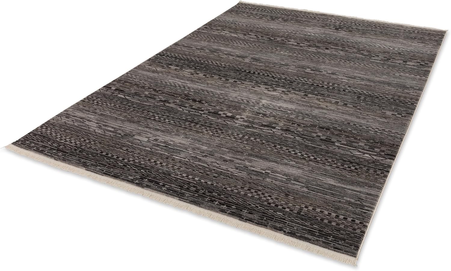 Schöner Wohnen Kollektion Teppich Wohnzimmer Schlafzimmer Esszimmer - Mystik - Kurzflorteppich pflegeleicht - Design Teppiche modern - dunkelgrau 70 x 140 cm