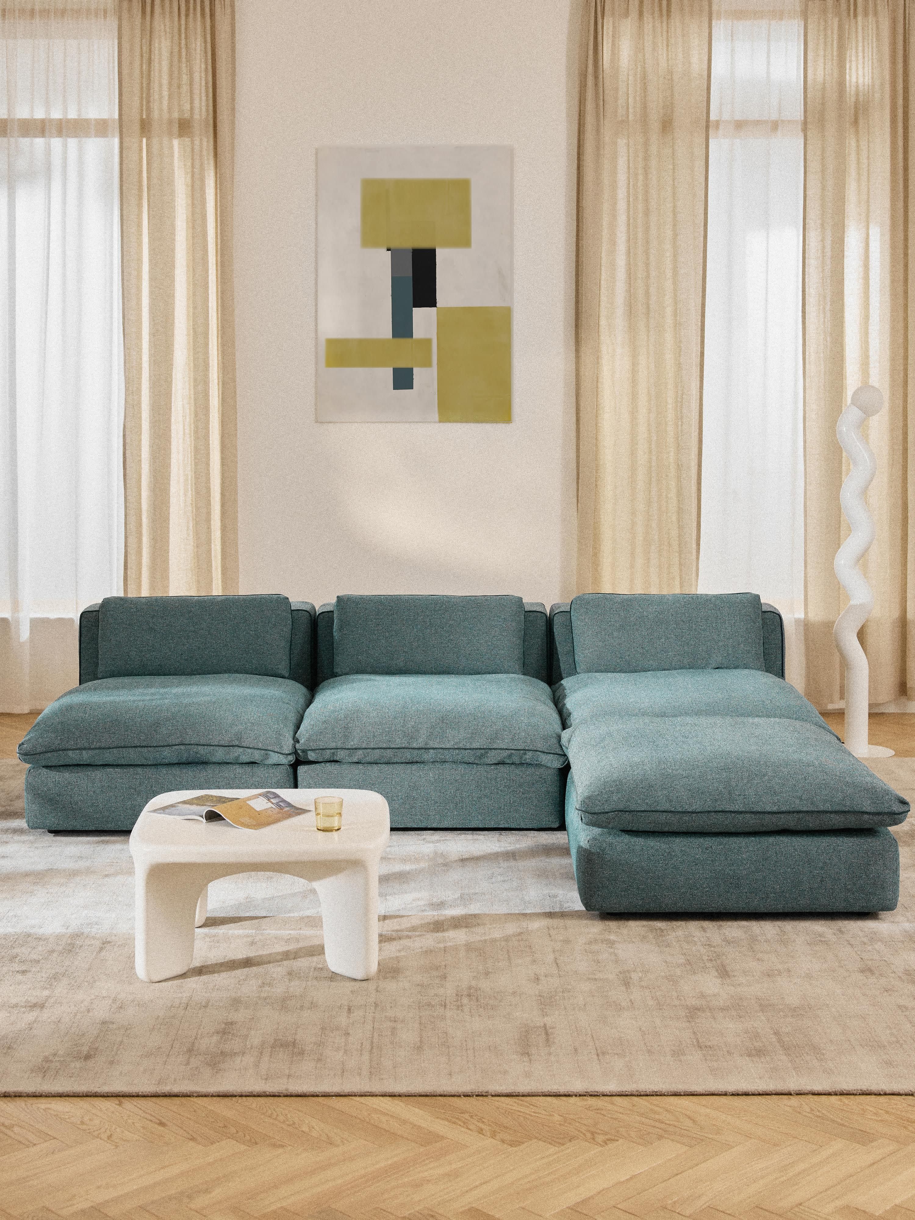 Modulaire XL bank Felix met poef (links/rechts)