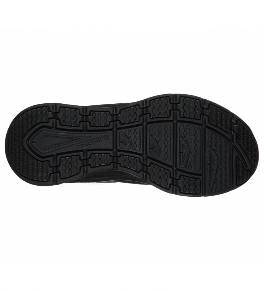 Tênis Skechers D'Lux Walker Infinite Motion em couro, preto