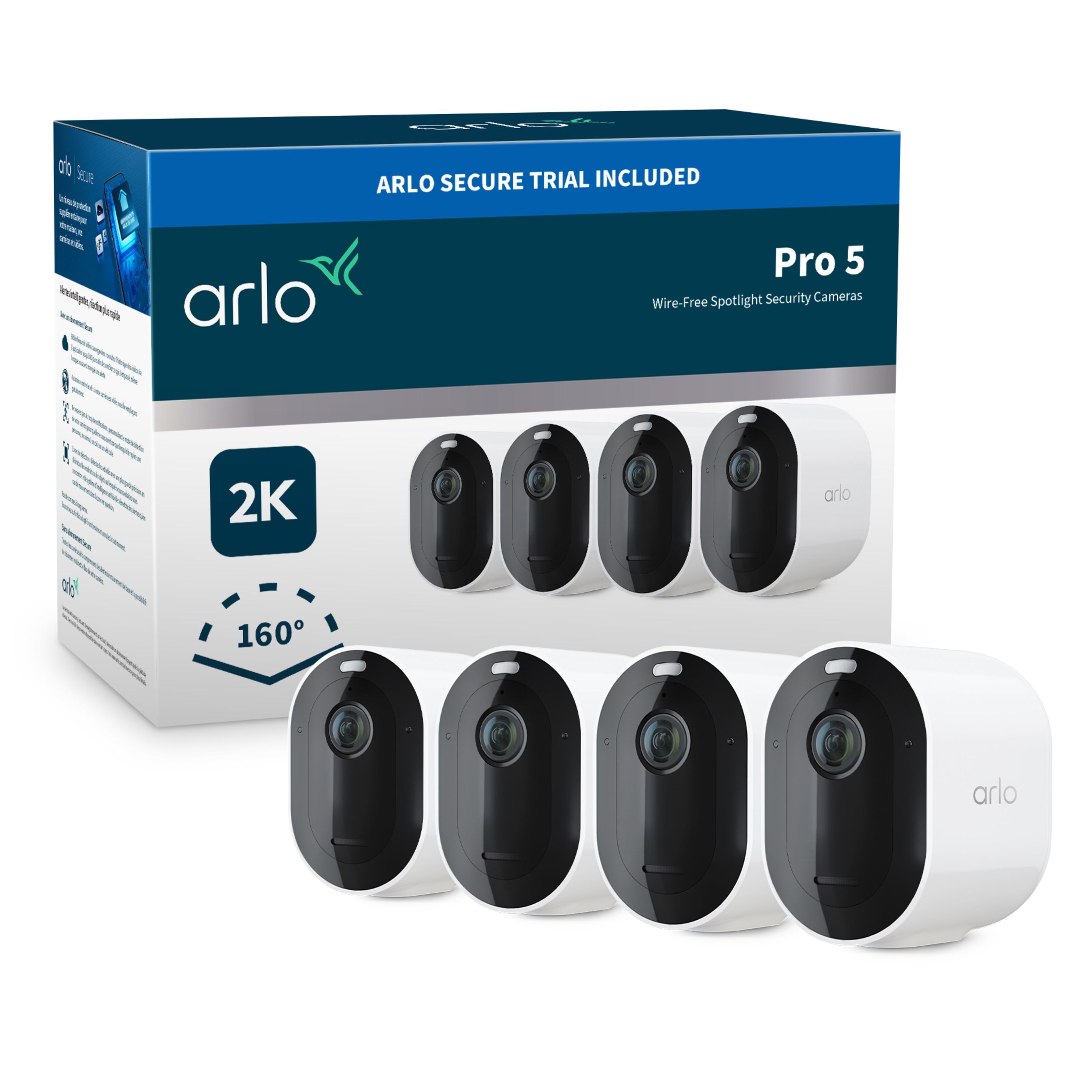 Arlo Pro 5 Spotlight Trådløs Overvåkningskamera 4-pakning