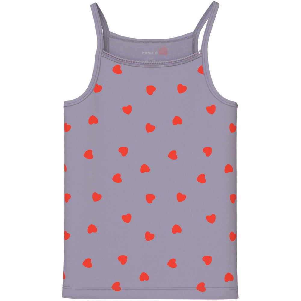 Køb Name It Lavender Gray Nkfstrap Top 2P Lavender Hearts Noos