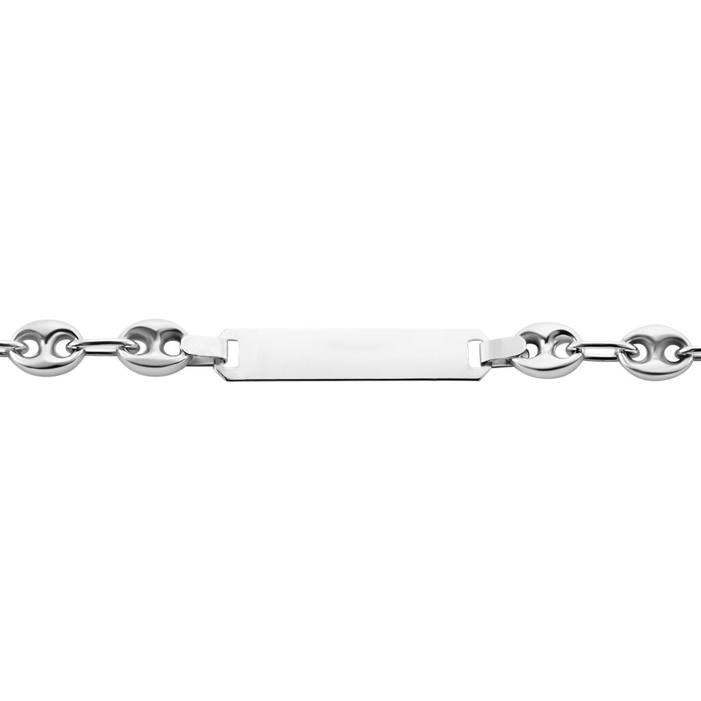 Bracelet Identite Argent Blanc Carrus