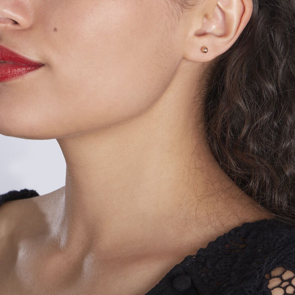Boucles D'oreilles Puces Virgie Argent Rose