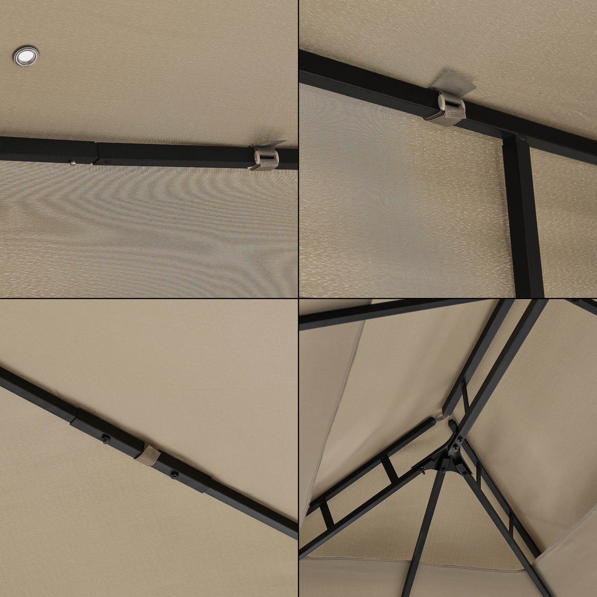 Tonnelle de jardin avec structure en acier 400 x 300 x 265 cm beige