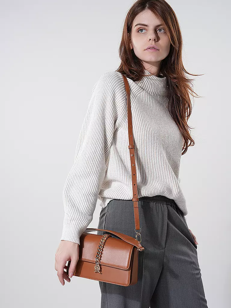 TOMMY HILFIGER Ledertasche - Umhängetasche LUXE LEATHER braun