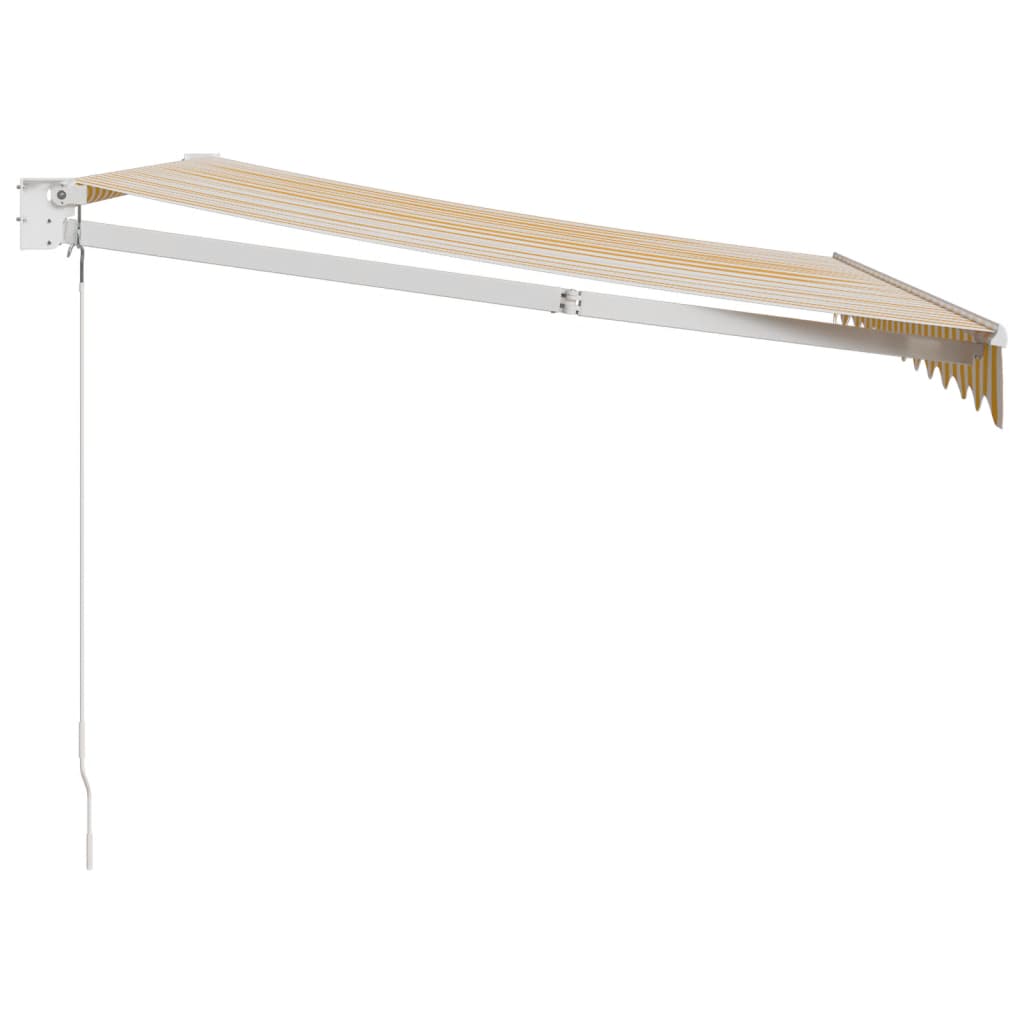 Auvent rétractable jaune et blanc 3x2,5 m tissu et aluminium