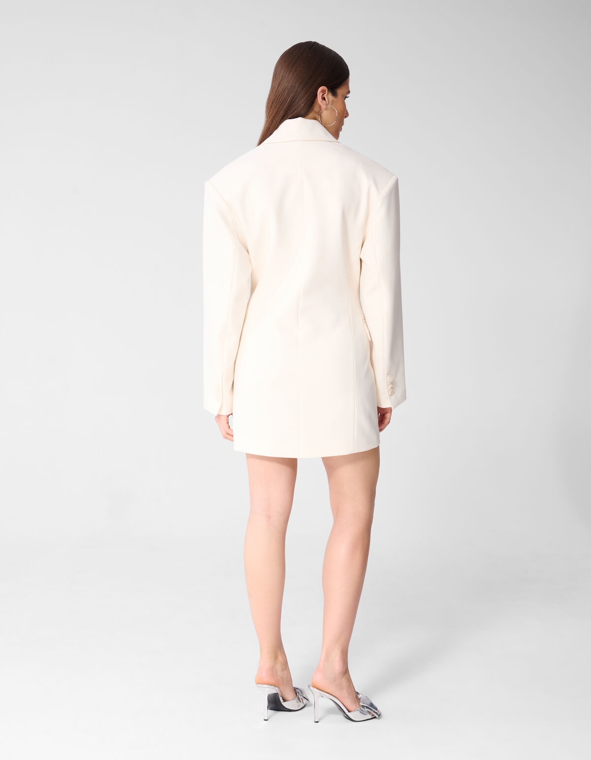 Blazer Mini Jurk Gebroken Wit