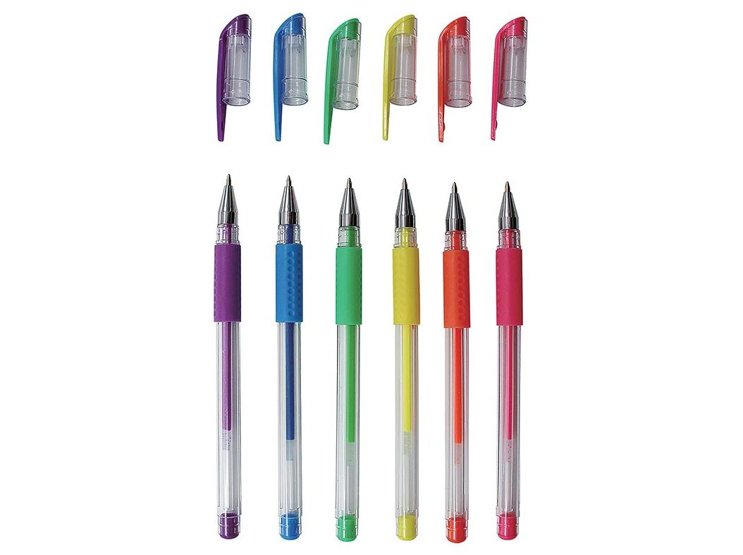 CONJUNTO DE 6 CANETAS DE GEL AUCHAN NEON