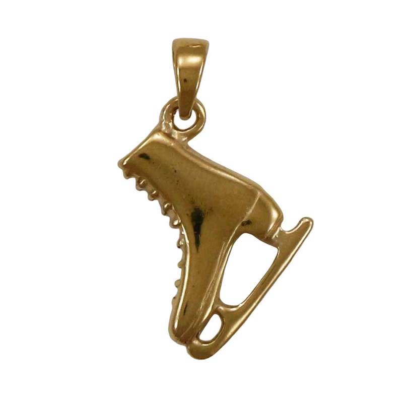 Pendentif classique patin à glace - Plaqué or