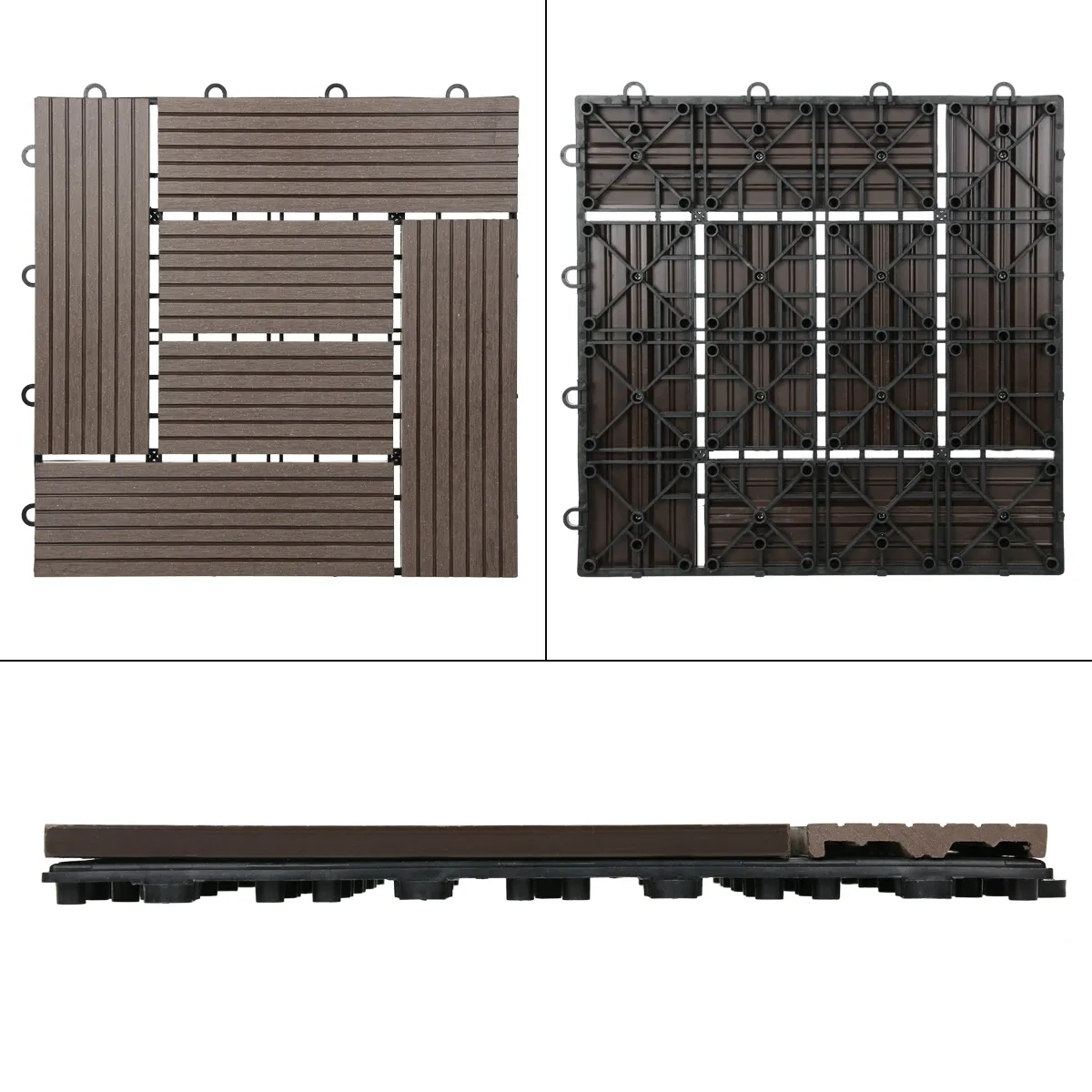 ECD Germany 44 Dalles de terrasse - Marron foncé