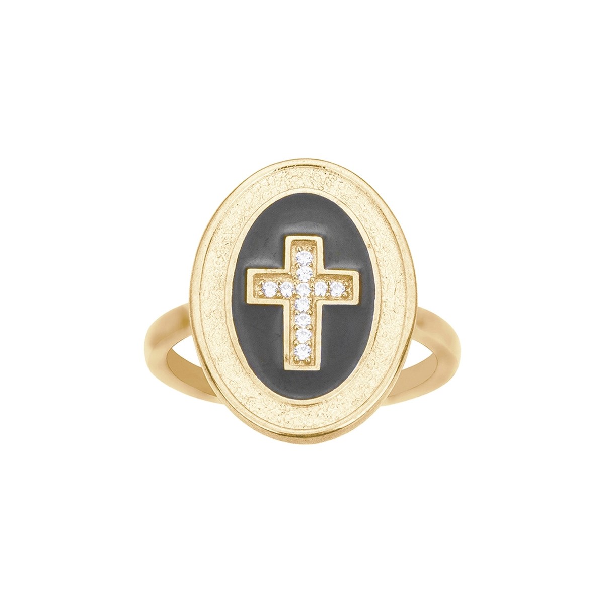 Bague en Plaqué Or avec oxyde de zirconium blanc