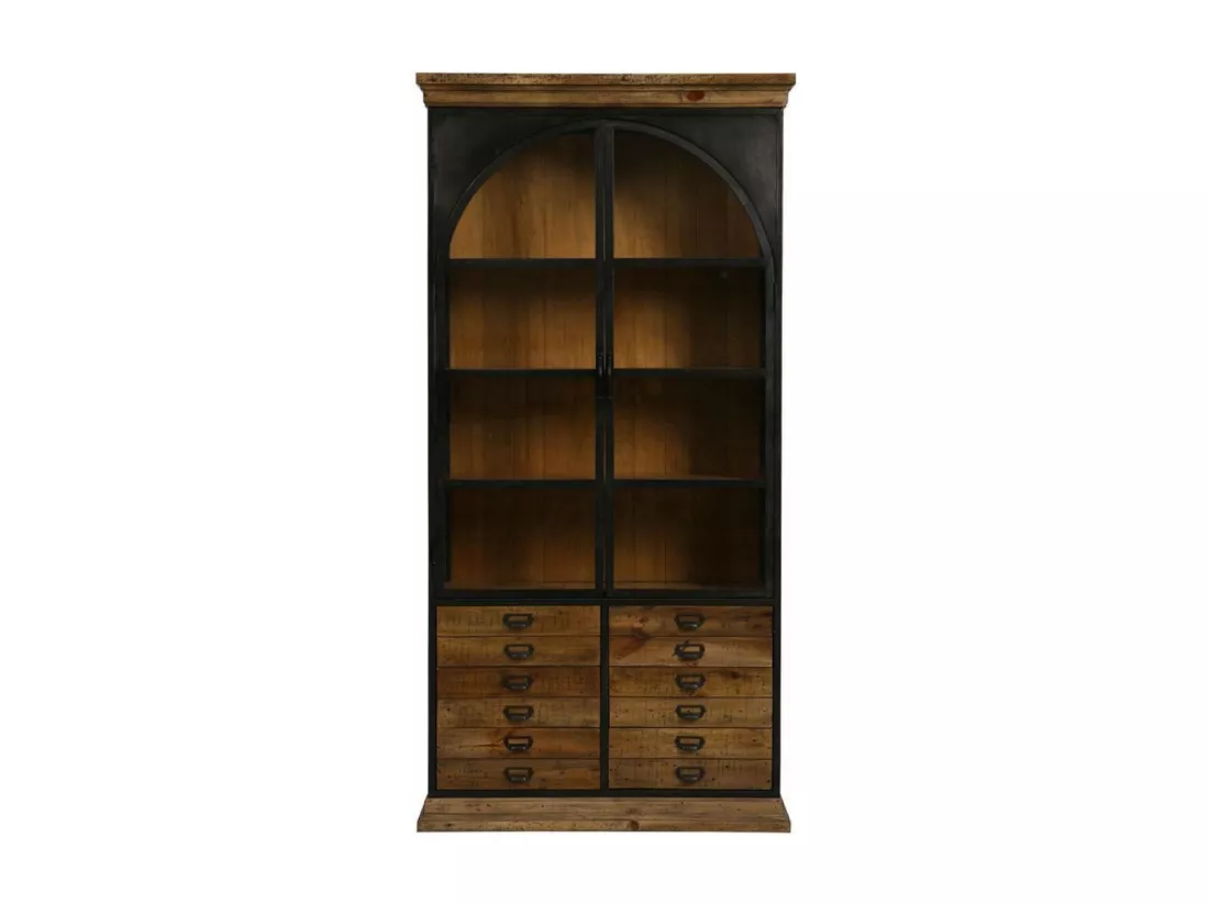 Bibliothèque vitrée 2 portes Bois-MDF Marron - Manufacture Interior's