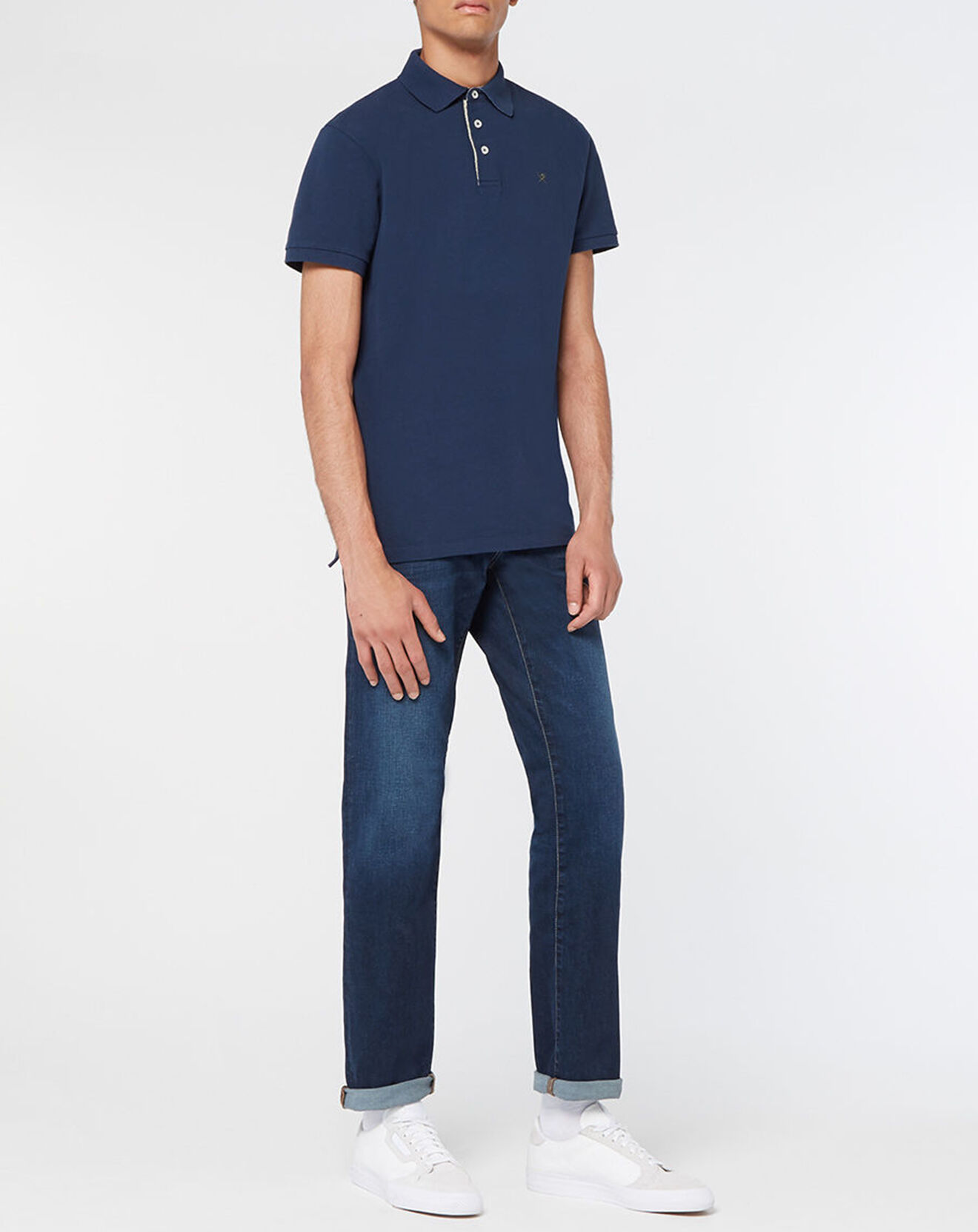 Hackett London Polo Classic Fit Piqué bleu marine