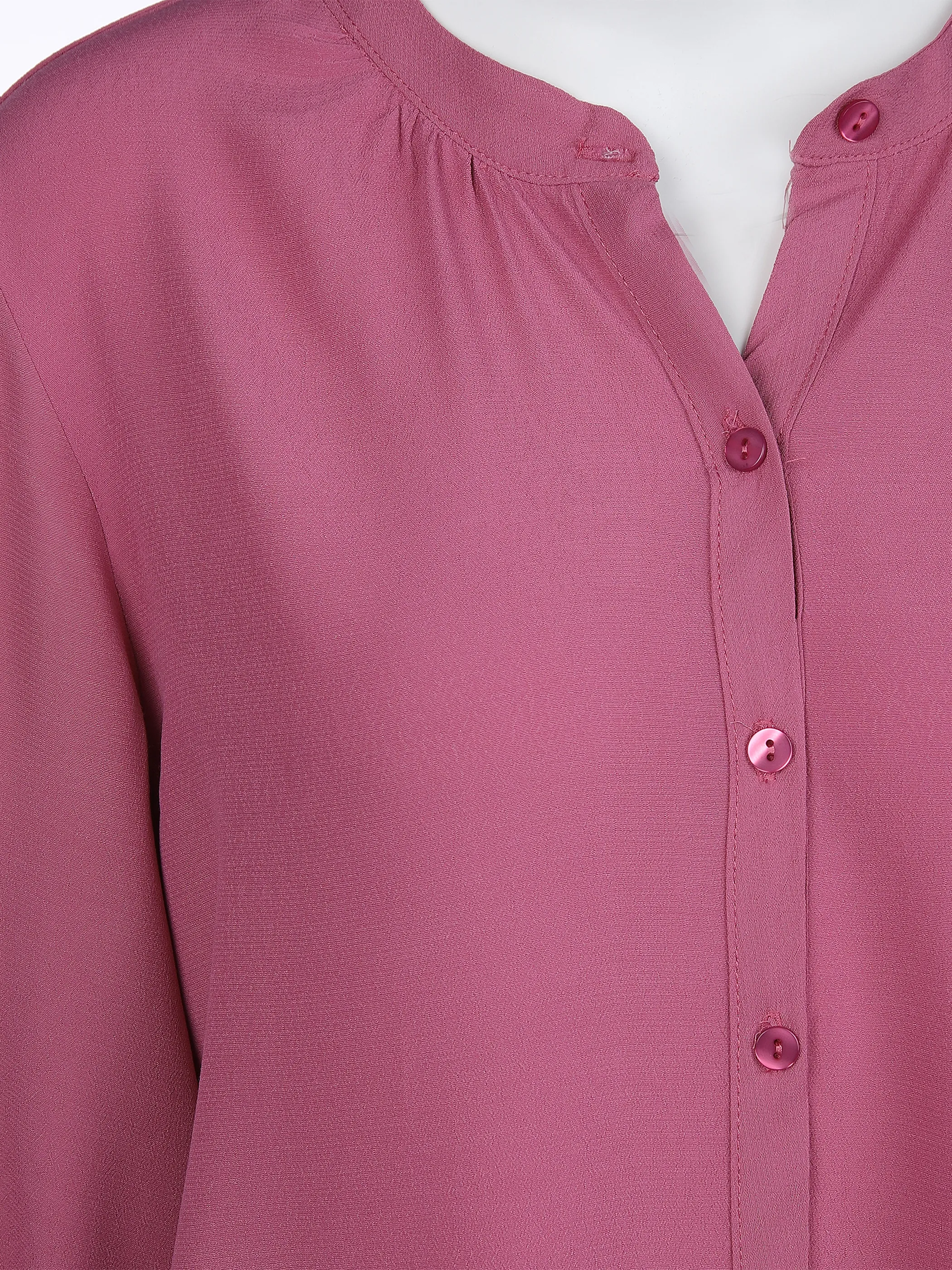 Damen Bluse mit schmalem Stehkragen