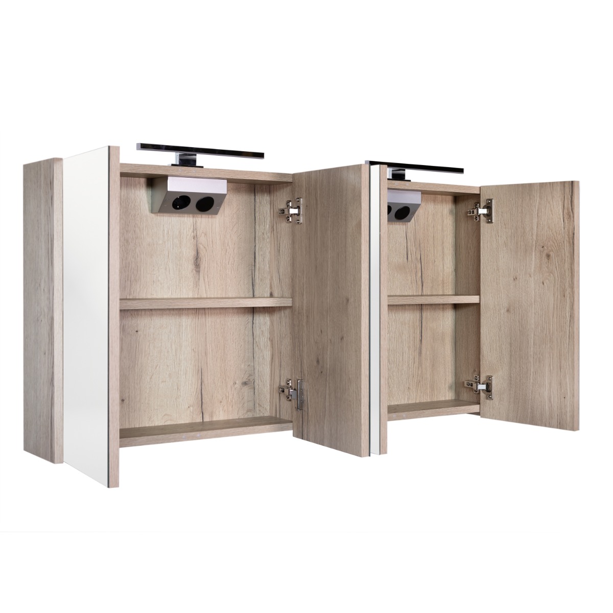 Best Design Happy spiegelkast met verlichting 120x60cm eiken