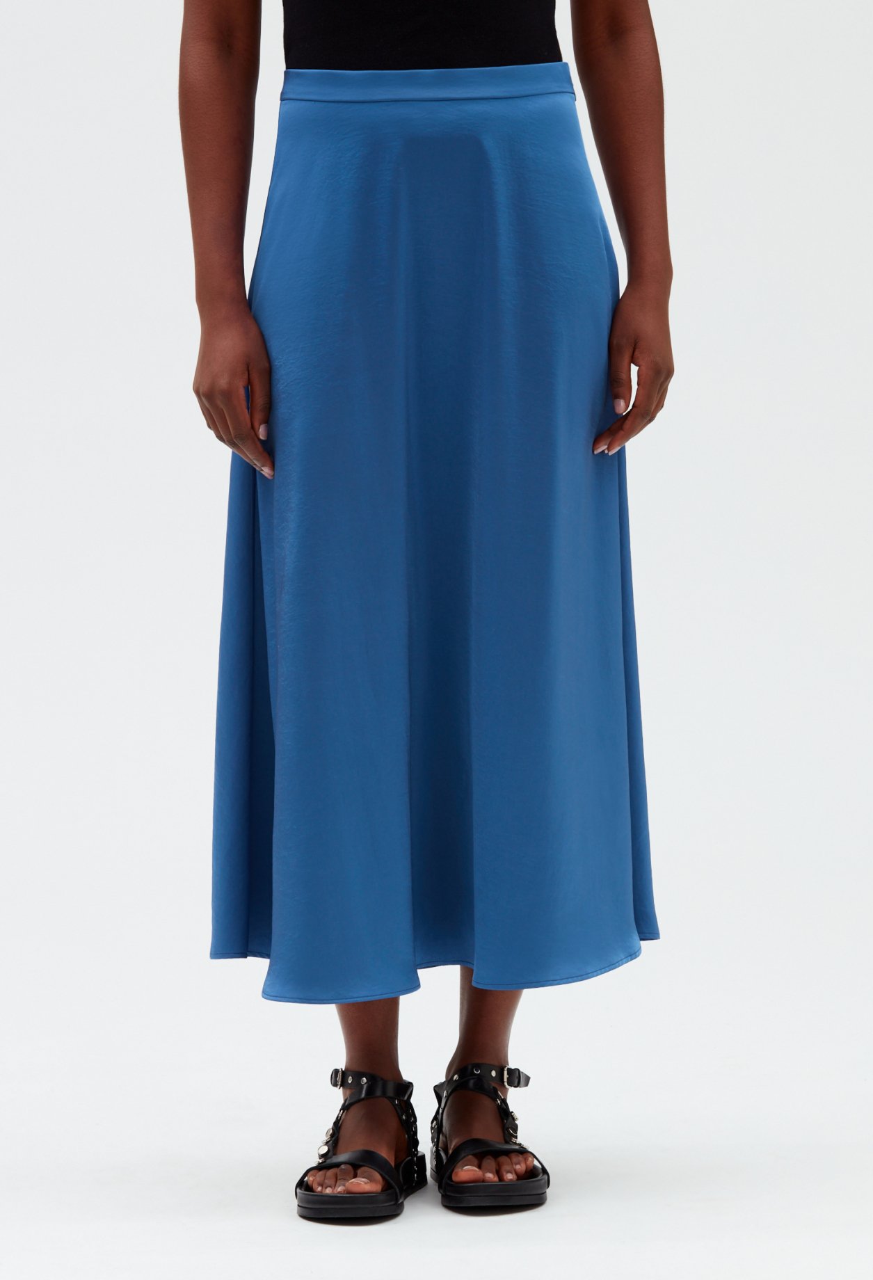 Jupe midi bleue