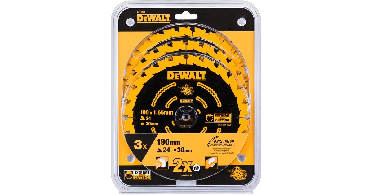 DEWALTCirkelzaagbladenset DT10399-QZ  (3x 190 mm)