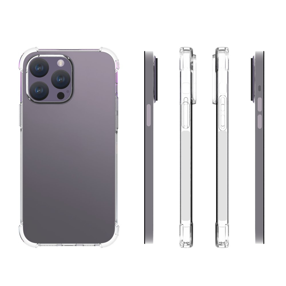 iPhone 15 Pro Max Gummi Hülle Case Slim Design mit Air Cushion Fallschutz - Transparent