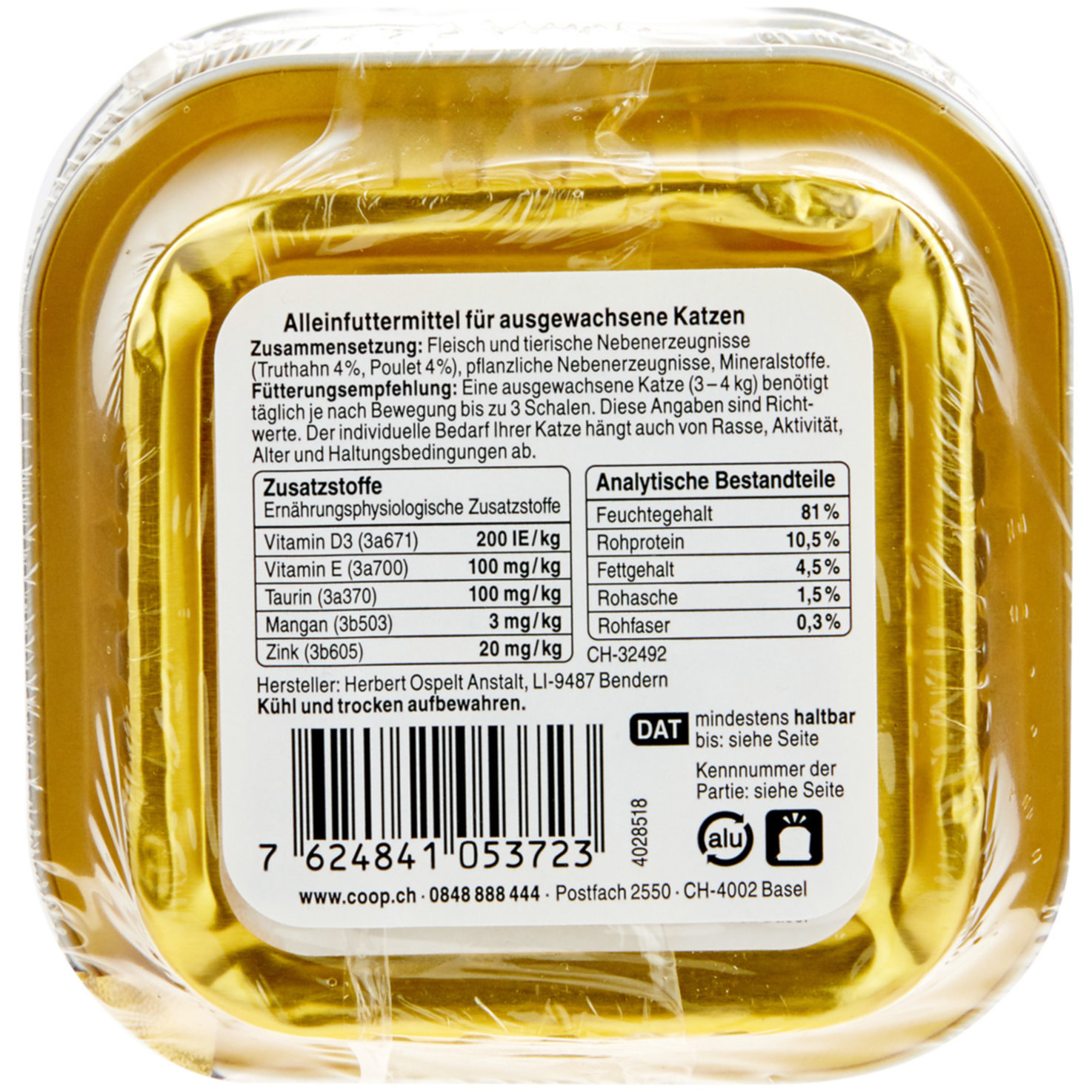 Prix Garantie Katzenfutter Pastete Truthahn & Huhn 4x100g