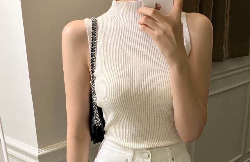 Tulstrix - Set: coltrui met effen ribbels + cropped trui met boothals