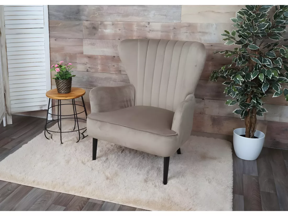 Fauteuil de salon MCW-K37, taupe