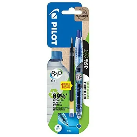 Pilot Gelschreiber B2P 07 blau + Mine Blister plastikfrei
