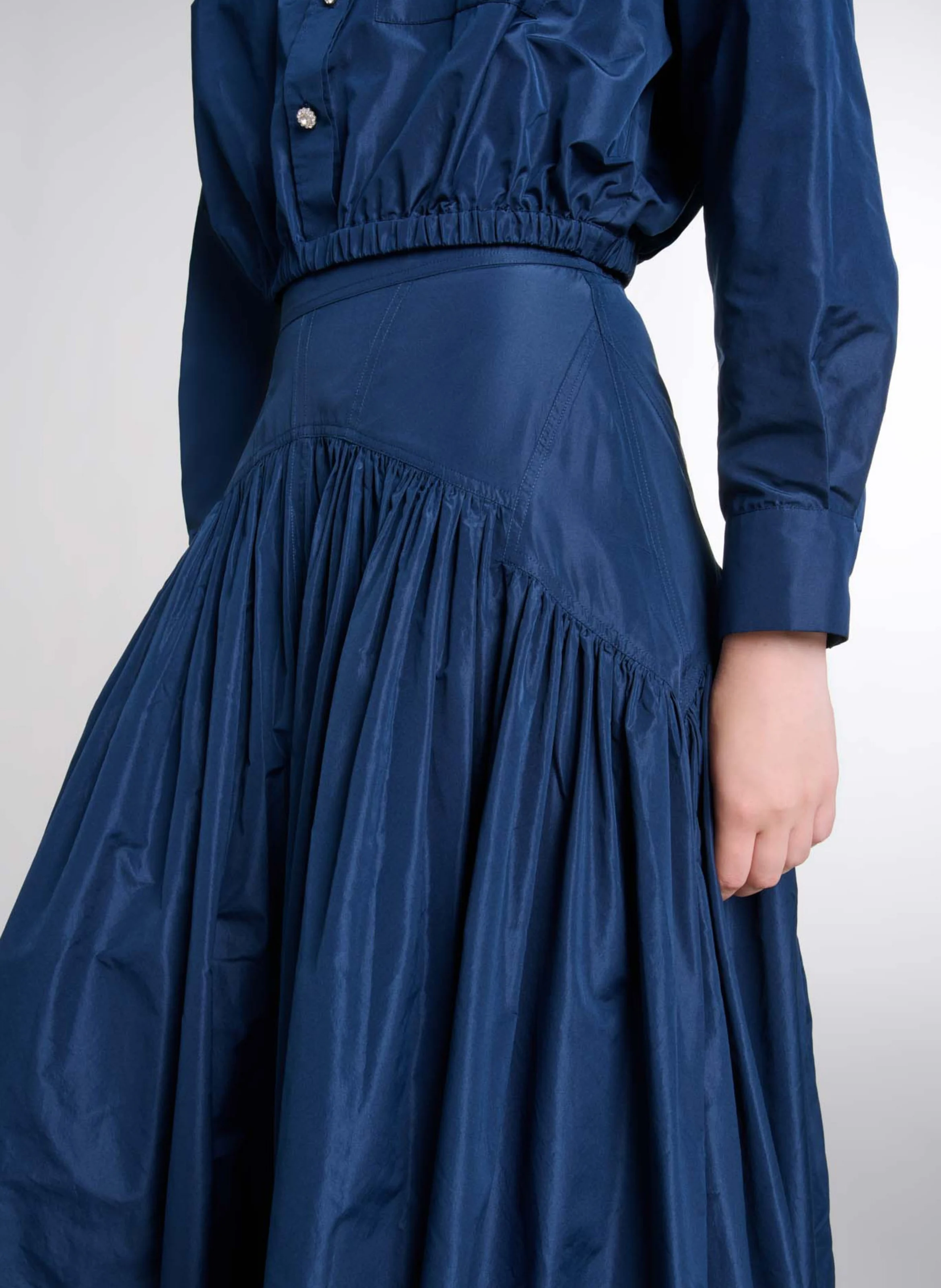 Jupe longue évasée| Bleu