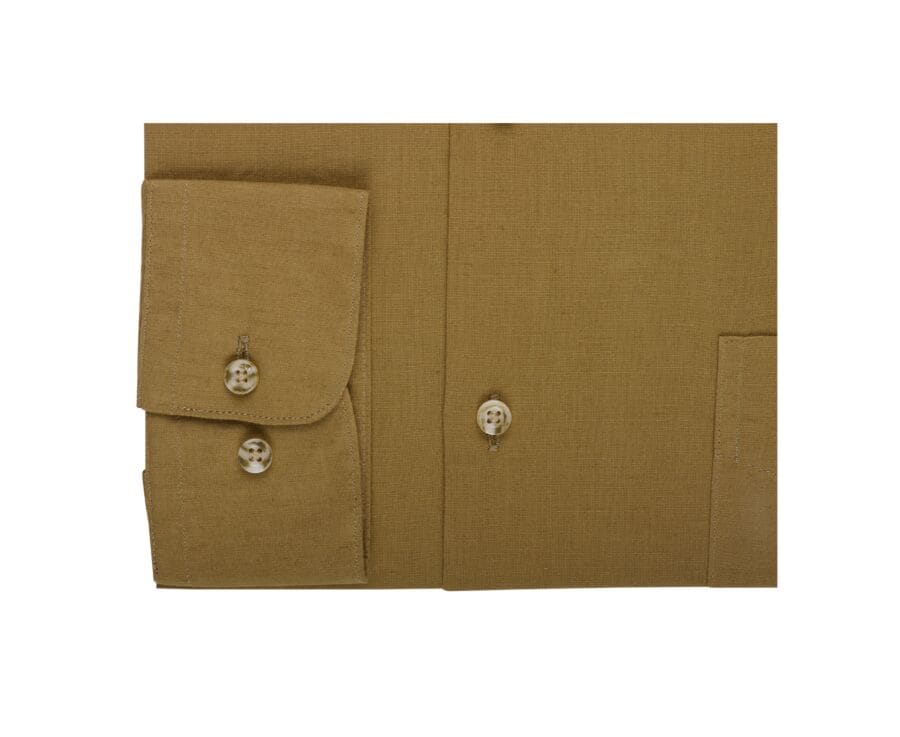Chemise coton lin Kaki unie - SYLBERT