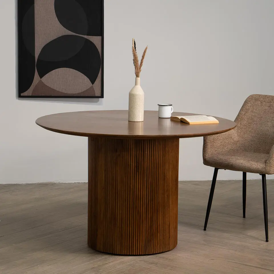 Eettafel Rond Ø120cm - Bruin Mangohout - Jaime
