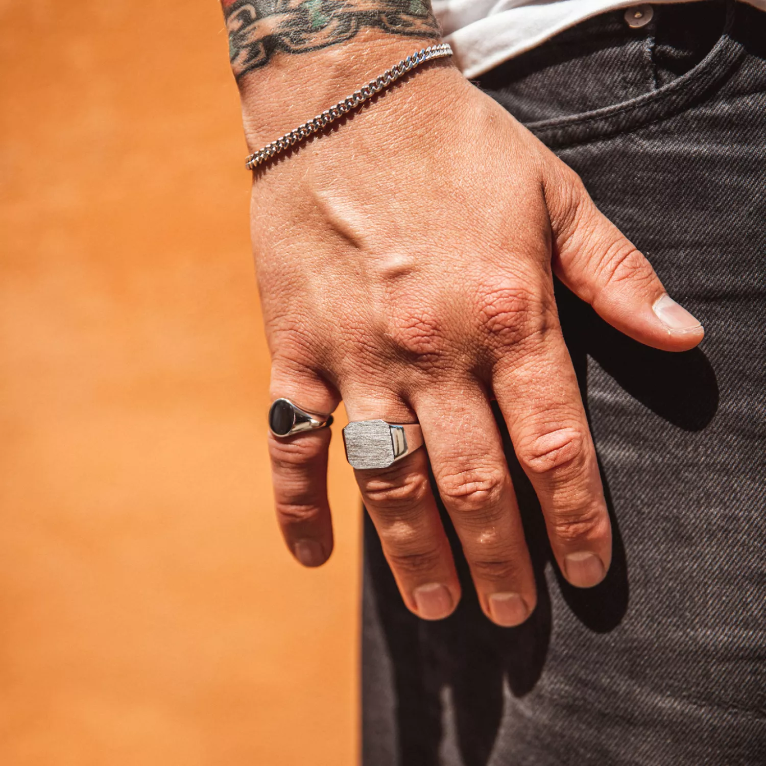 IX Studios Octagon Signet Ring 22 kt. Sølv DMN0290RH