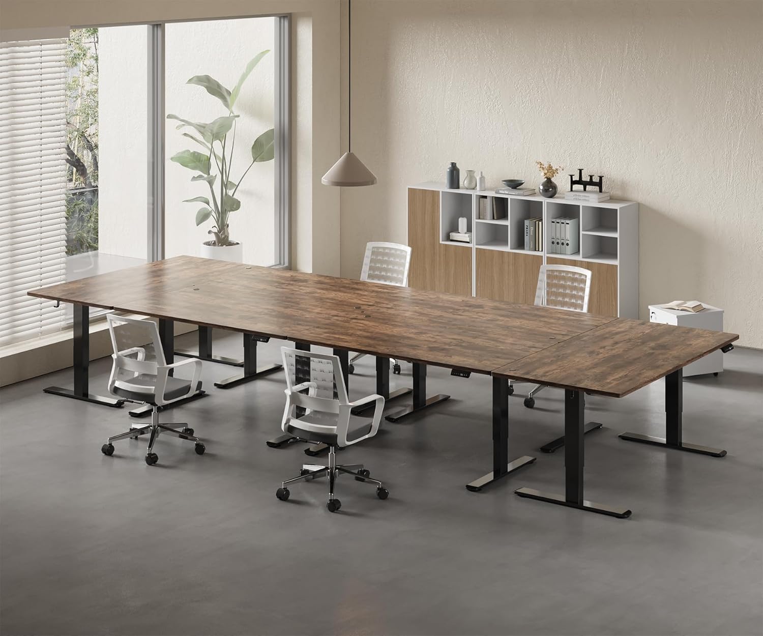 Homall Höhenverstellbarer Schreibtisch 160x80cm mit USB-A Ladeanschluss, Elektrischer Schreibtisch mit Kabel Management Tray, Standing Desk mit 3 Memory Funktion, Computertisch Braun