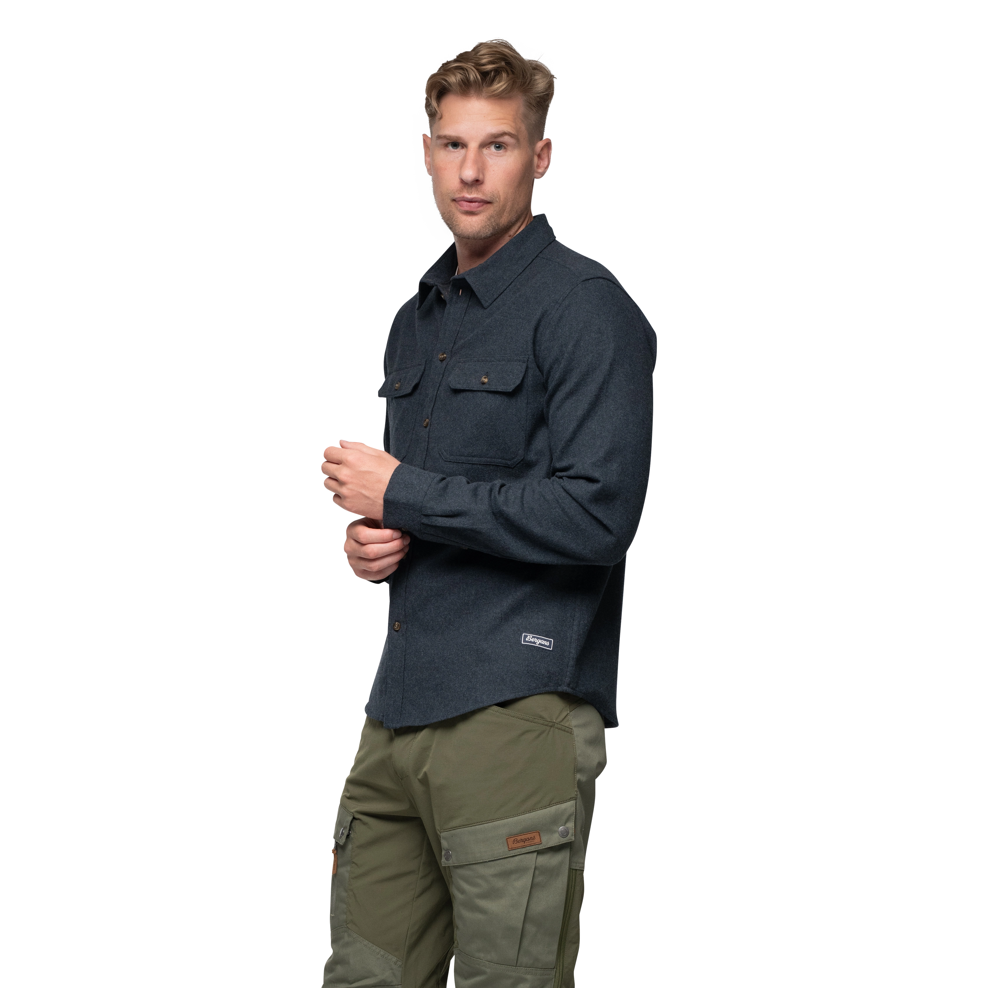 Nordmarka Flannel Shirt Men Navy Blue