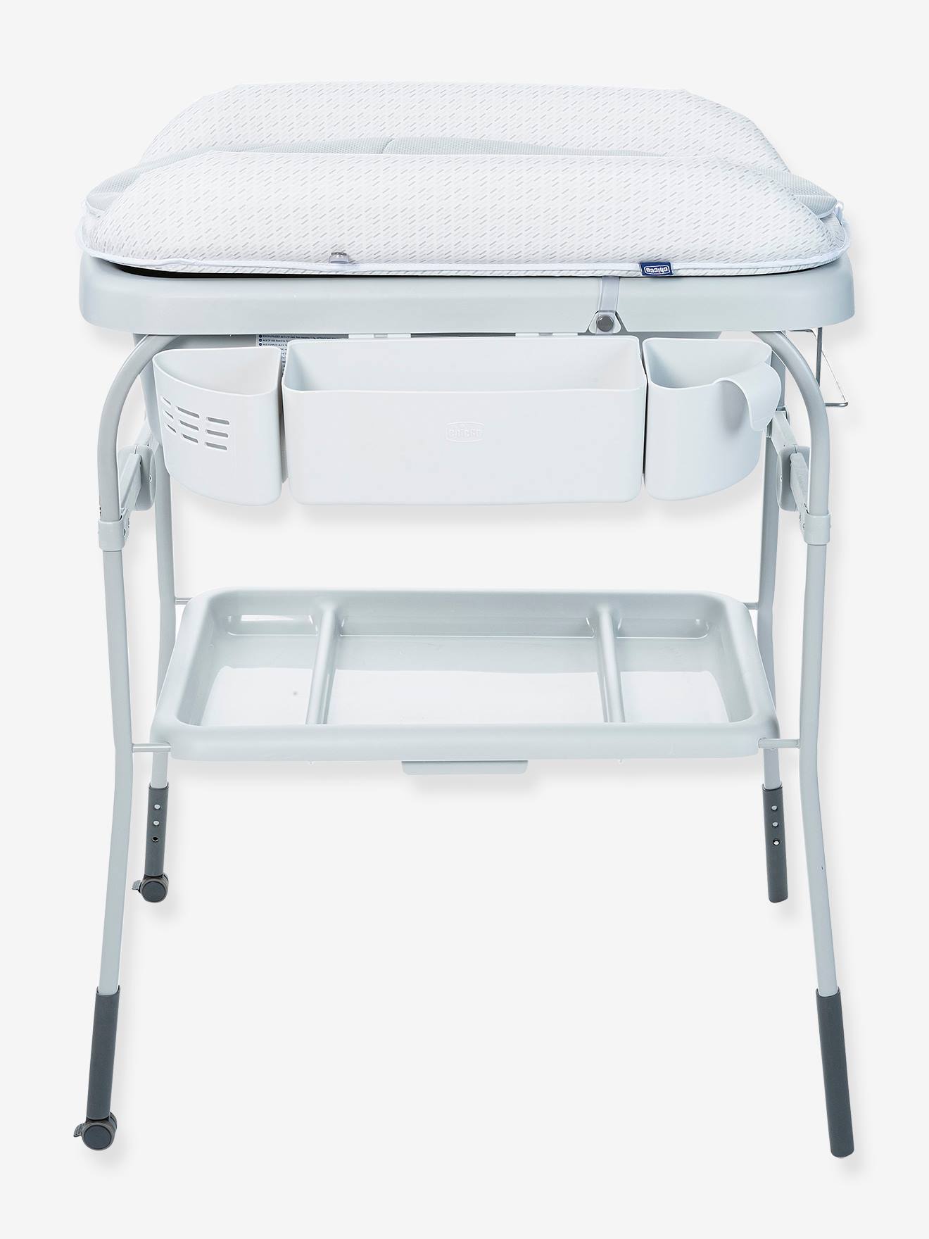 Banheira e trocador Chicco Cuddle & Bubble, estampa cinza claro