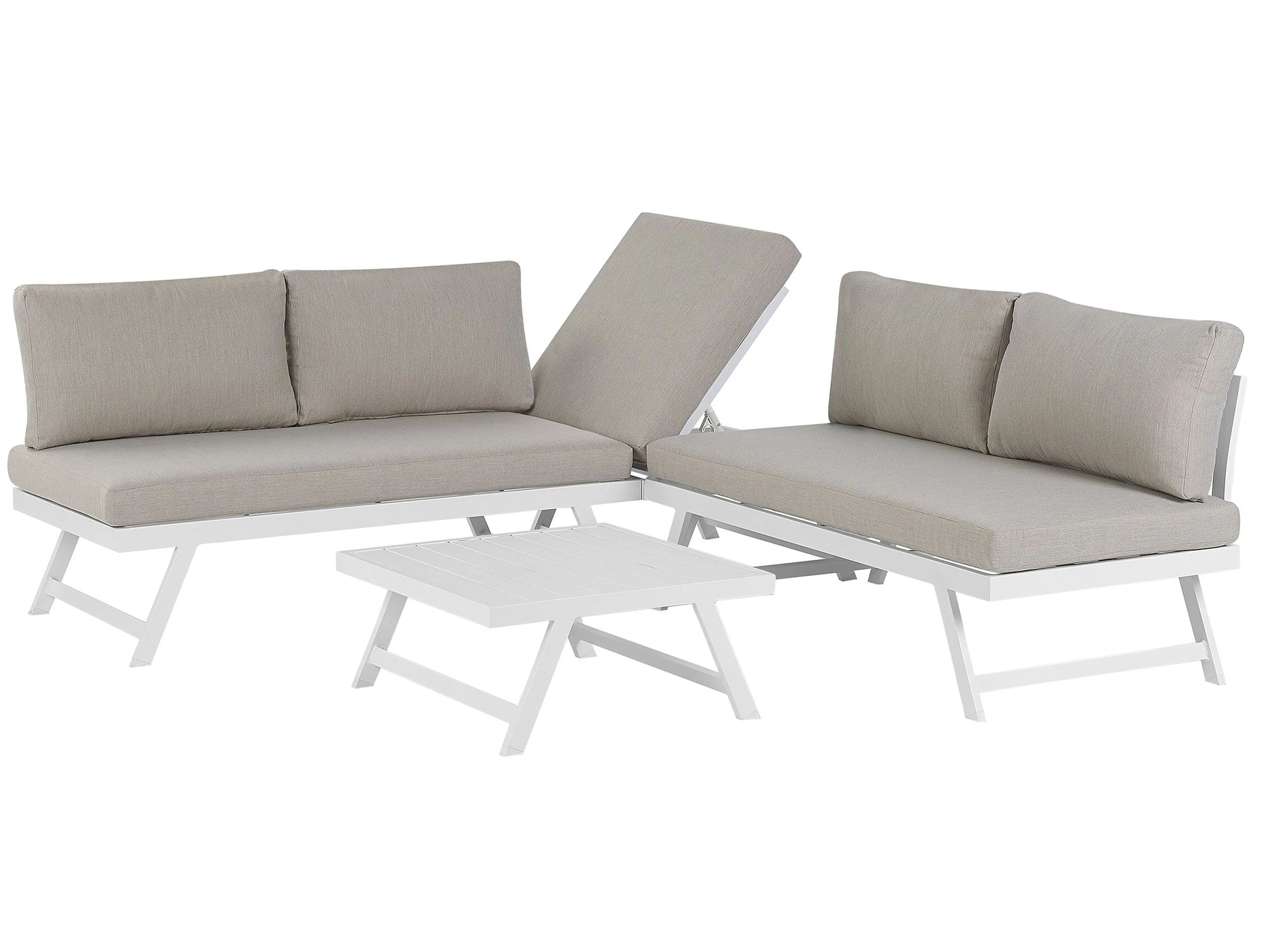 Tuin hoekloungeset met tafel 5-zits COCCORINO Metaal Taupe