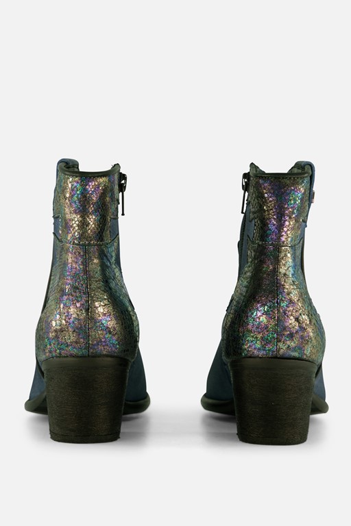 Lazamani Cowboylaarzen blauw Leer