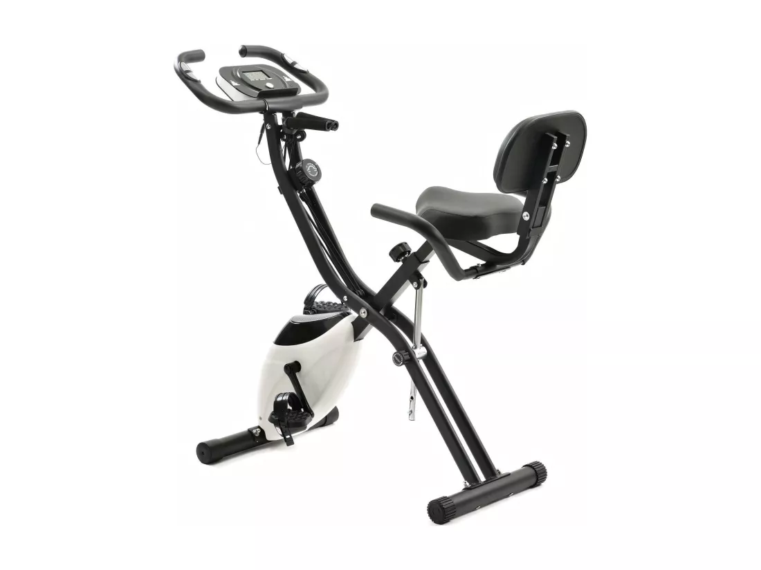 Vélo de fitness pliable magnétique, avec écran LCD, 10 niveaux de résistance magnétique, charge max 120kg