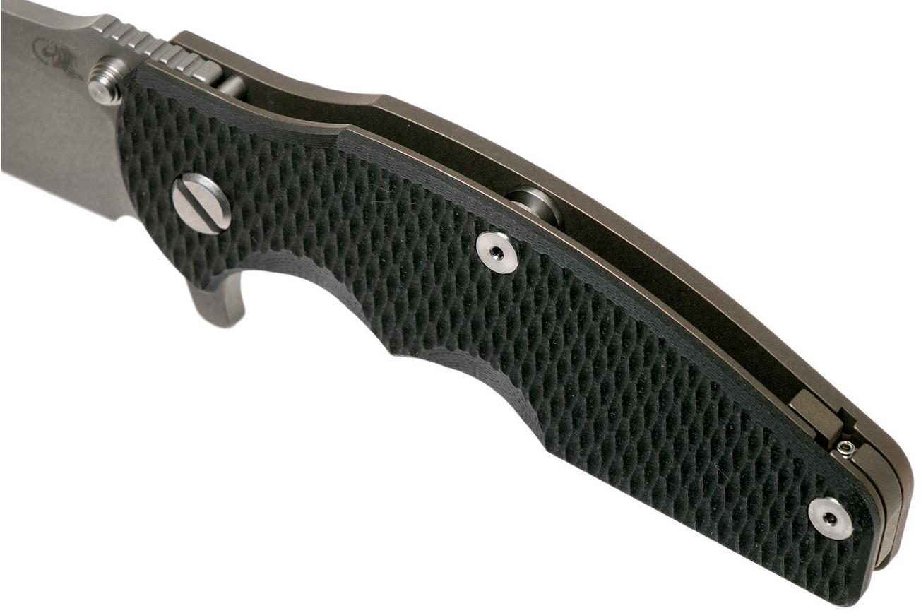 Rick Hinderer Jurassic Slicer Battle Bronze Black G10 CPM 20CV zakmes