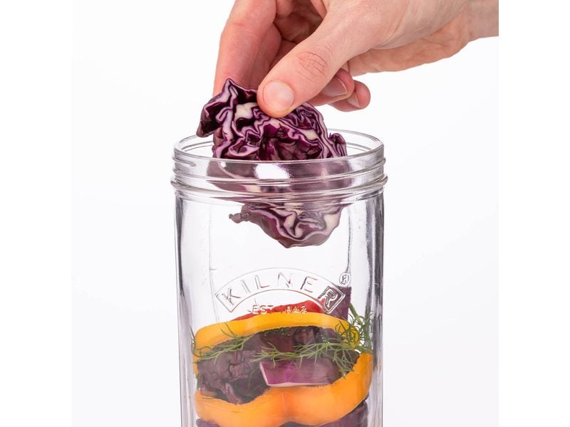 Kilner Fermentierglas Set 1000 ml, 1 Stück Set zum Fermentieren inklusive Silikondeckel, Luftschloss