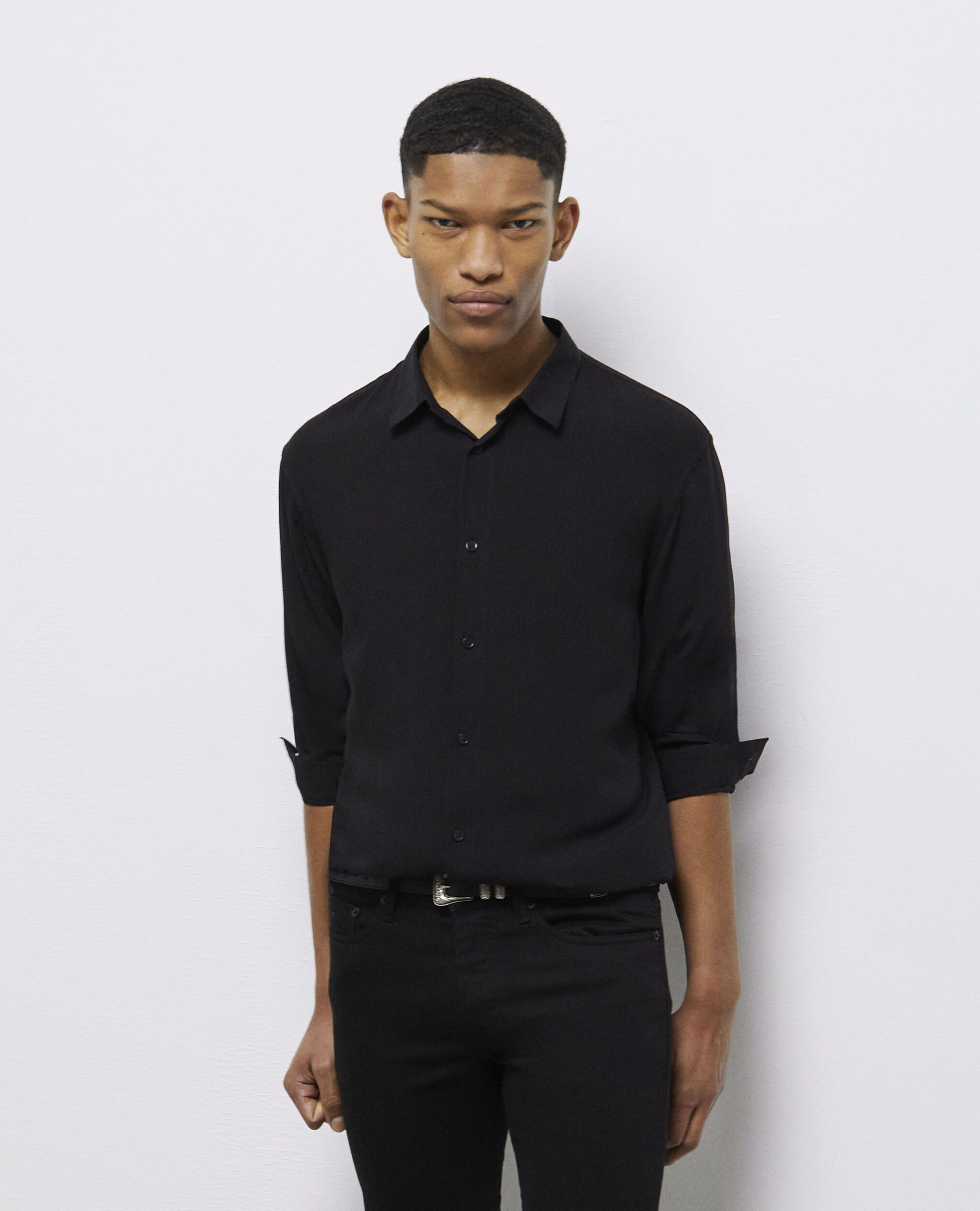 Chemise col classique noire