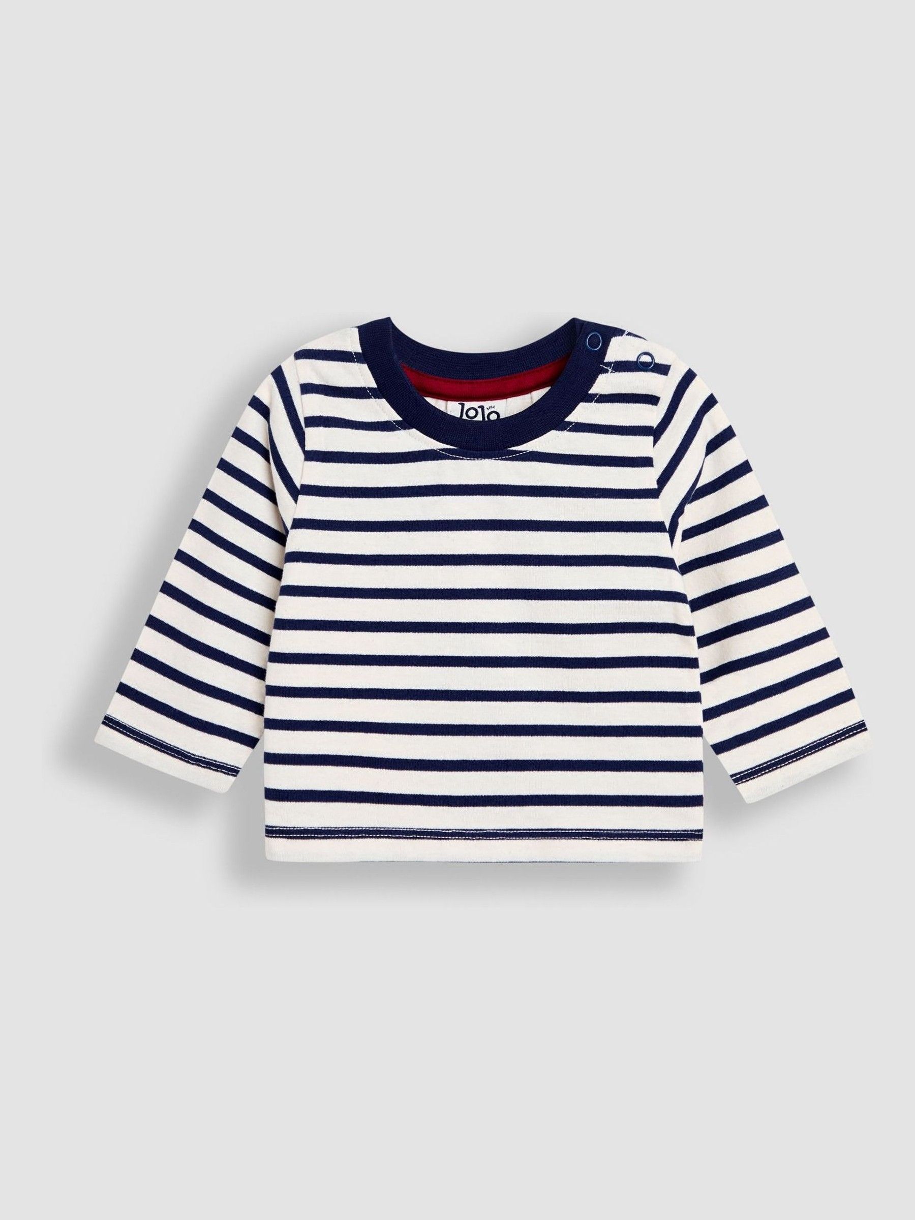Bordeauxrood - JoJo Maman Bébé 2-delige set van klassieke corduroy bretelbroek en gestreepte top