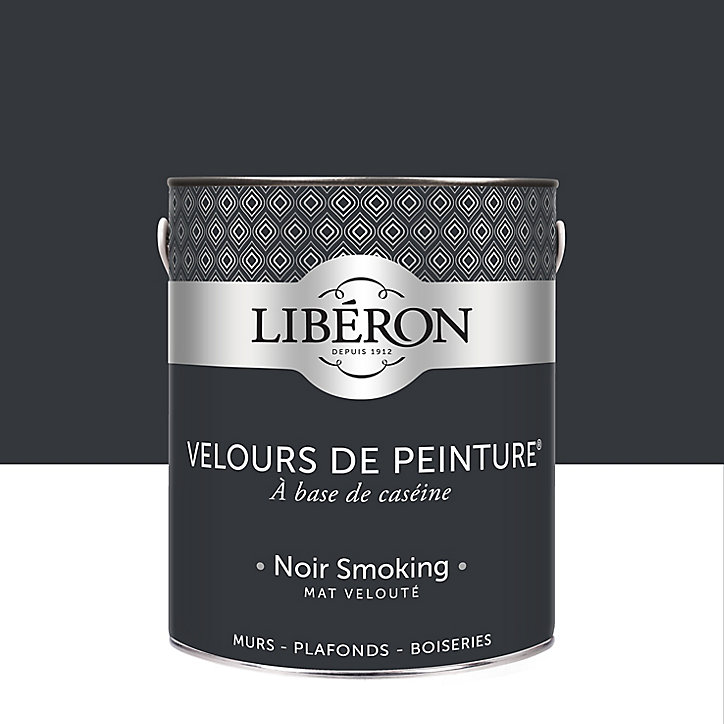 Peinture murs, plafonds et boiseries Velours de peinture noir smoking Libéron 2,5L