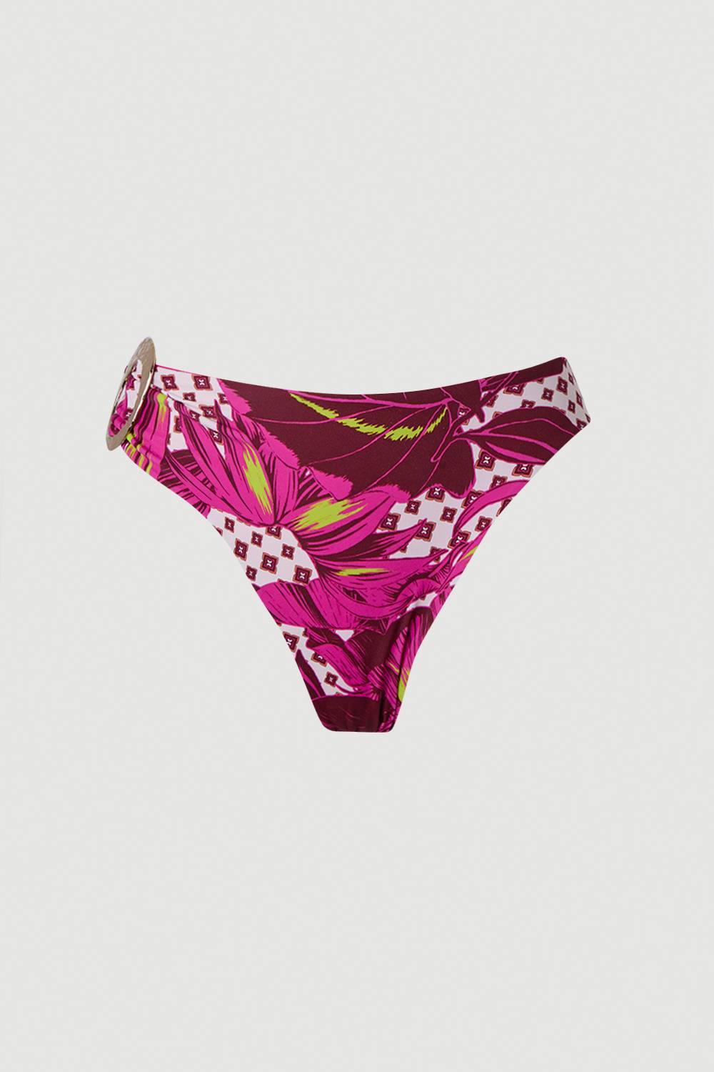 KarenMillen Bas de Bikini à Motif Tropical avec Détails de Finition Métallique