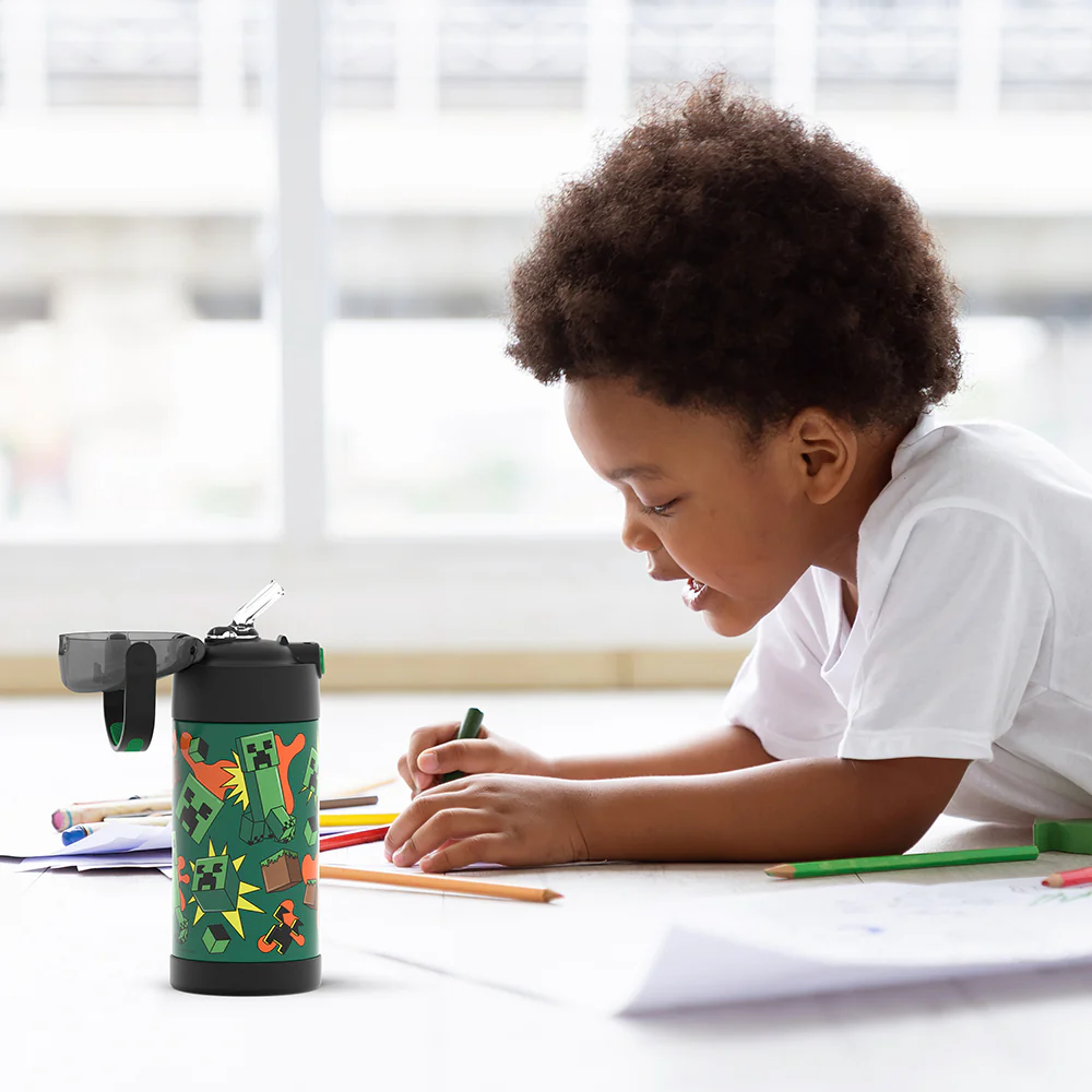 12oz FUNTAINER® WATER BOTTLE MINECRAFT