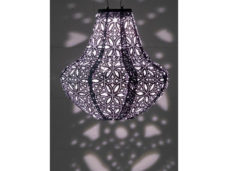 COCON Lampion LED Solar Vase, Violett Dekorative Beleuchtung für Garten, Terrasse oder Balkon