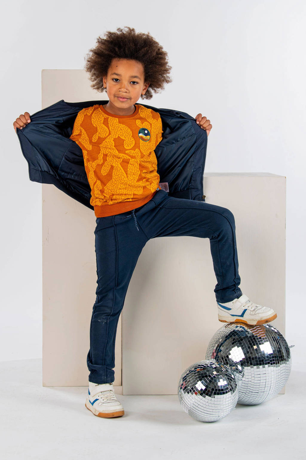 B.Nosy bomberjack zomer Gijs donkerblauw/beige/beige/geel