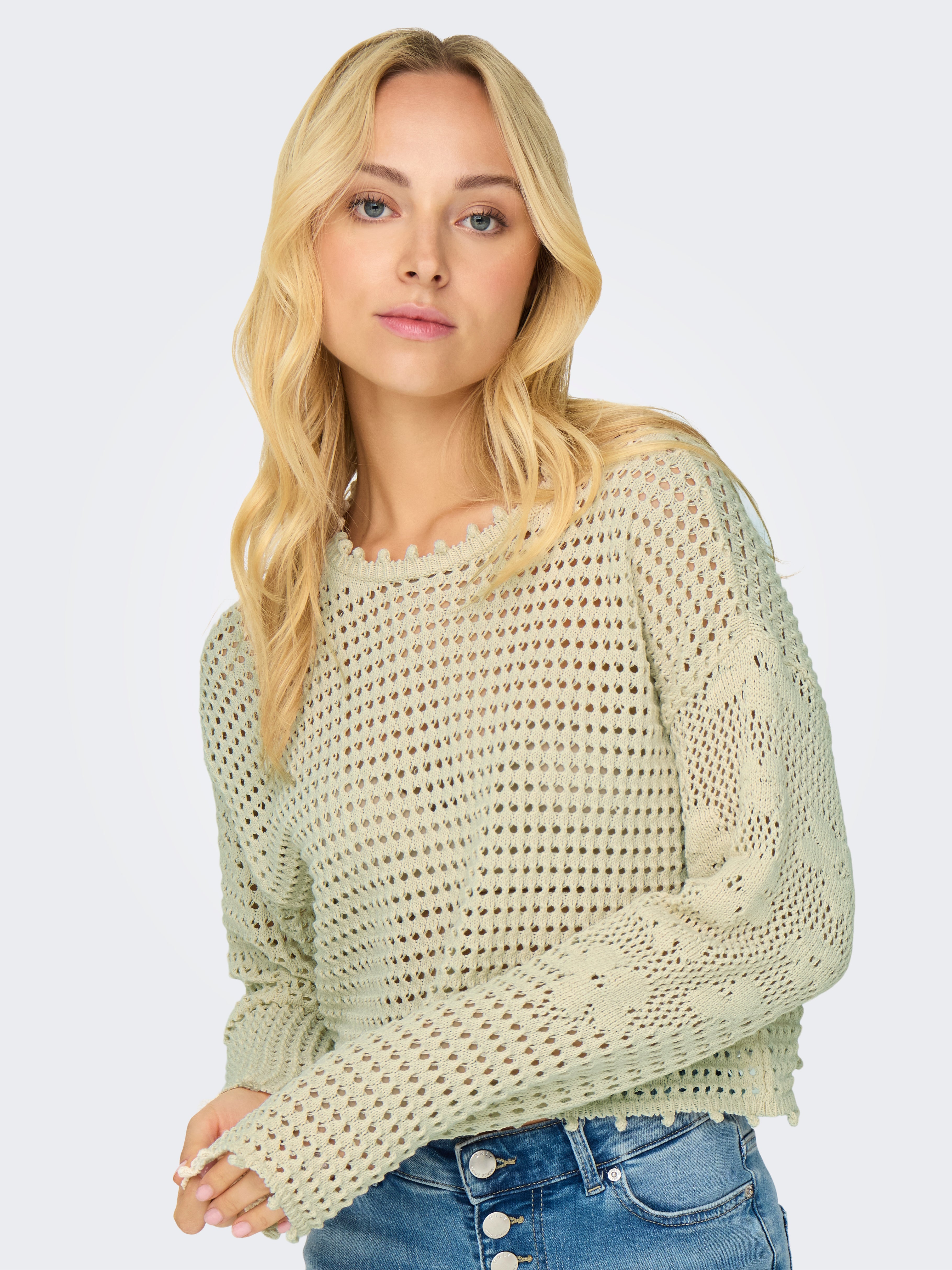 ONLANJOLIE Strickpullover Ecru