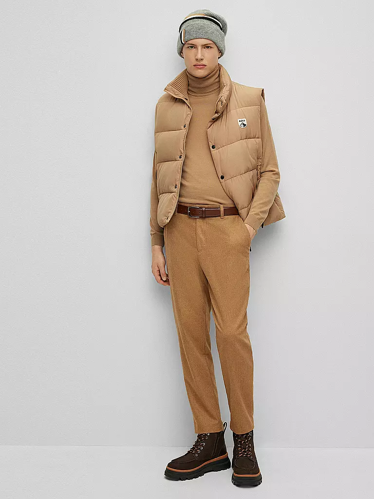 BOSS Rollkragenpullover Slim Fit MUSSO camel